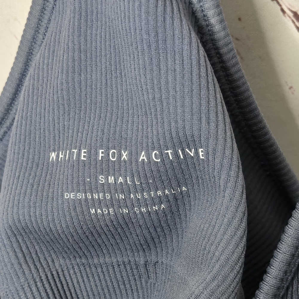 White Fox Active Ribbed Racerback Sports Bra - Picture 3 of 4